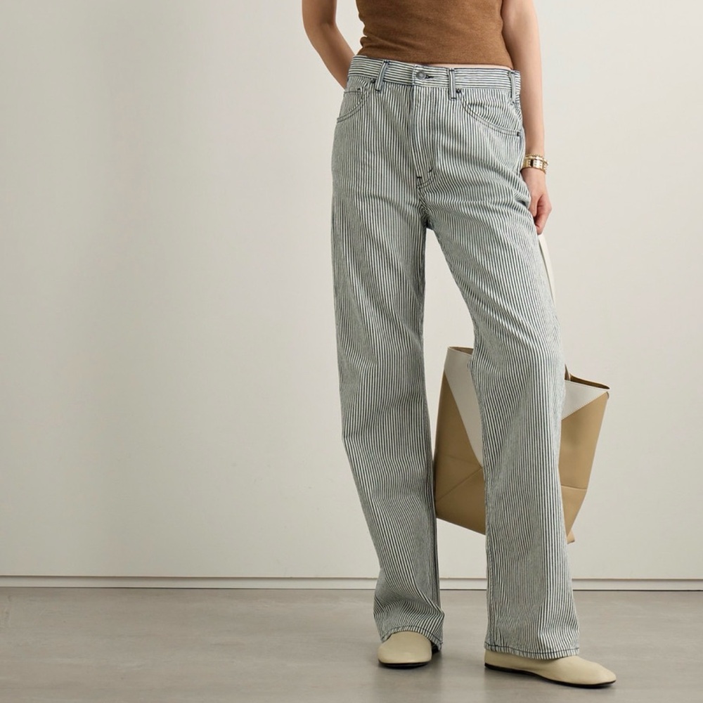 Nili Lotan Striped Mitchell Jeans